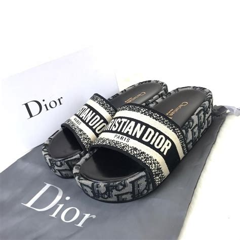 black dior slide|christian Dior wedge slides.